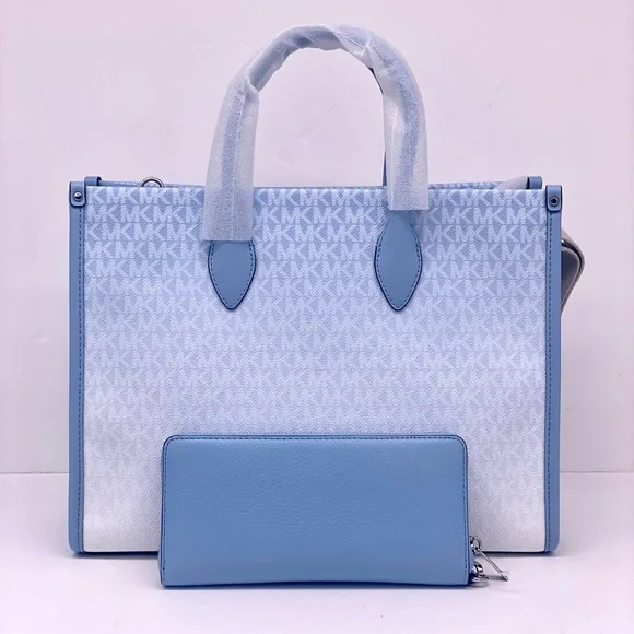 MICHAEL KORS Mirella Medium Ombré Logo Tote Bag and Continental Wallet Set - Picture 2 of 12